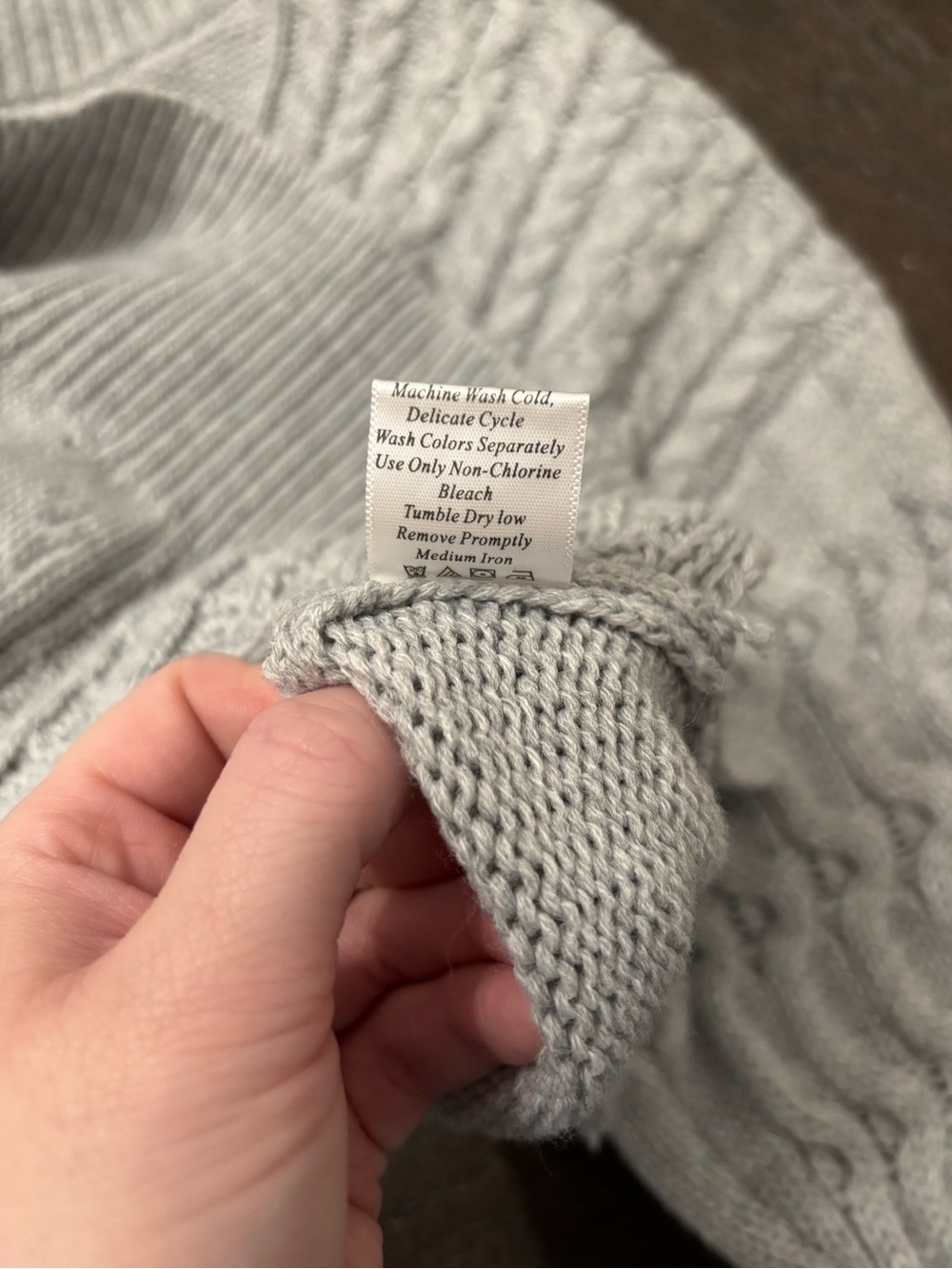 Medium Pink Lily Gray Knit Sweater - Picture 5 of 5